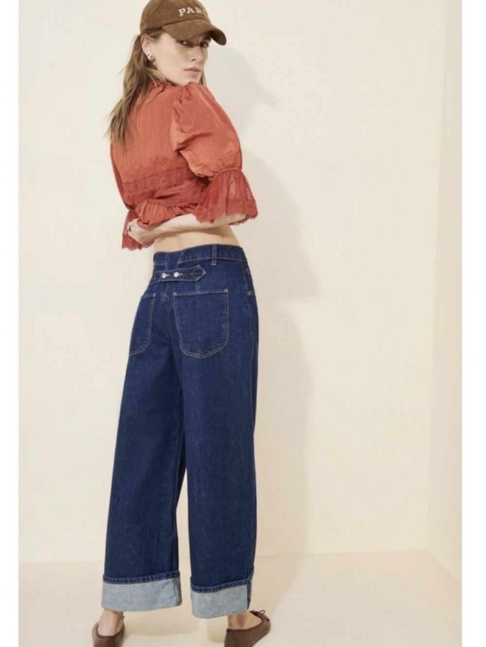 NWT Free People x We The Free Alia Cuffed High-Waist Wide-Leg Jean - Picture 2 of 11